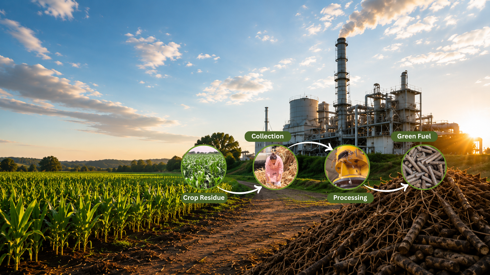 From crop residue to green fuel — Edh Farms process